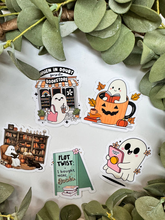 (RTS) BOOK LOVER GHOST STICKERS