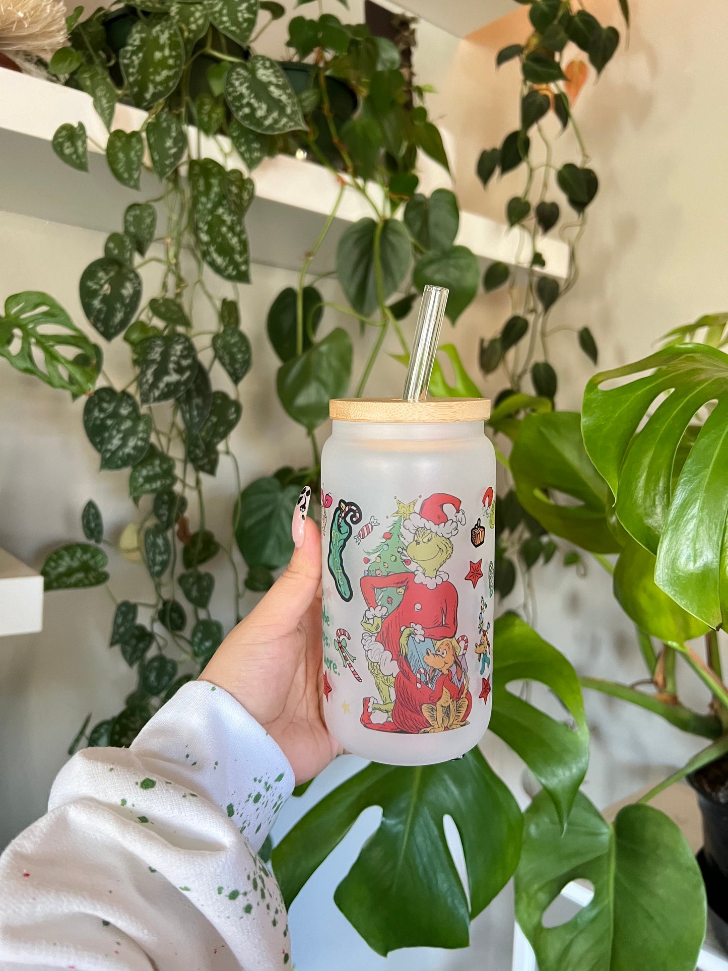 (RTS) CARTOON GRINCH W QUOTE DRINKWARE