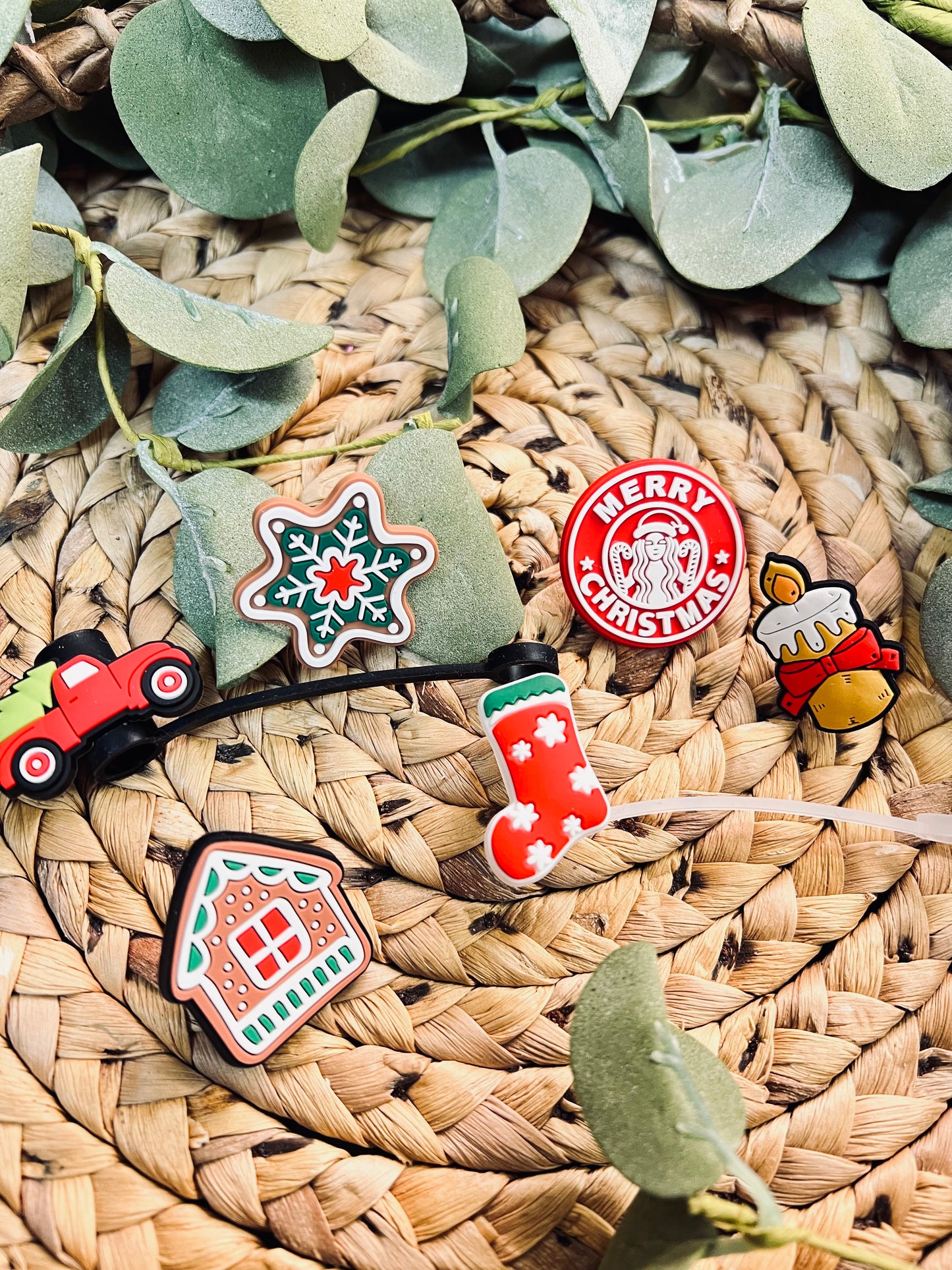 (RTS) CHRISTMAS STRAW TOPPERS