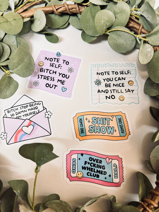 (RTS) STRESSED BIT*H STICKERS