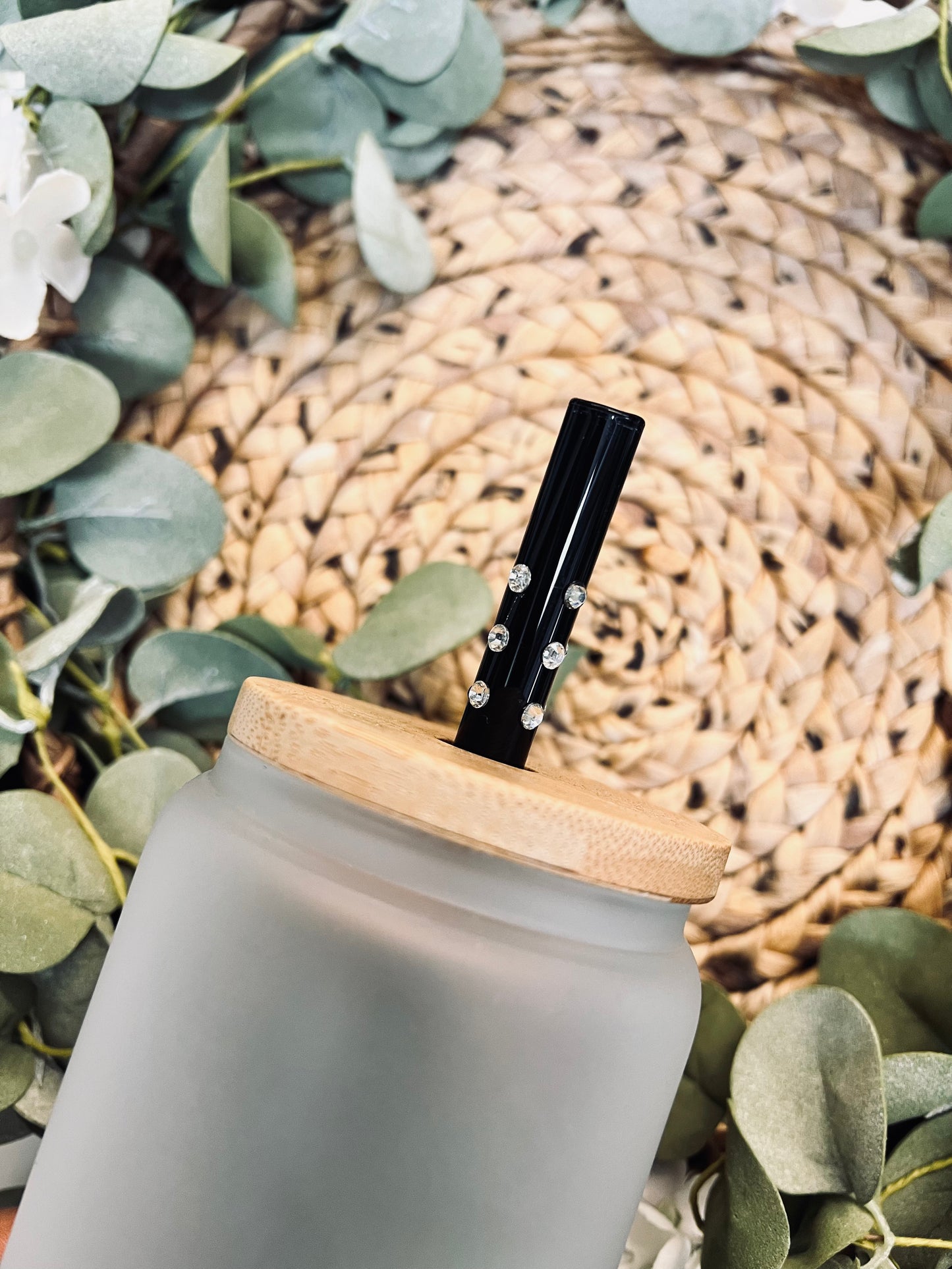 (RTS) BLACK BLING STRAW