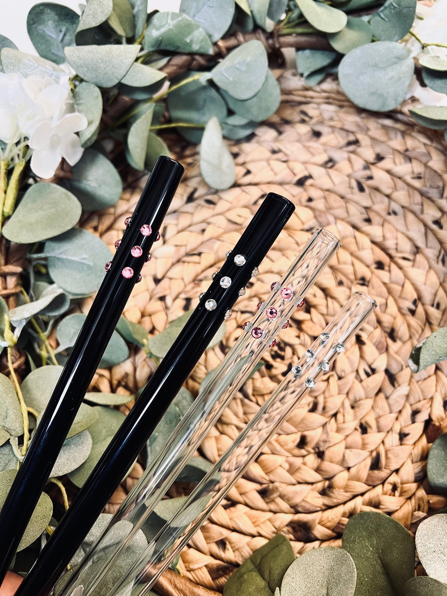 (RTS) BLACK BLING STRAW