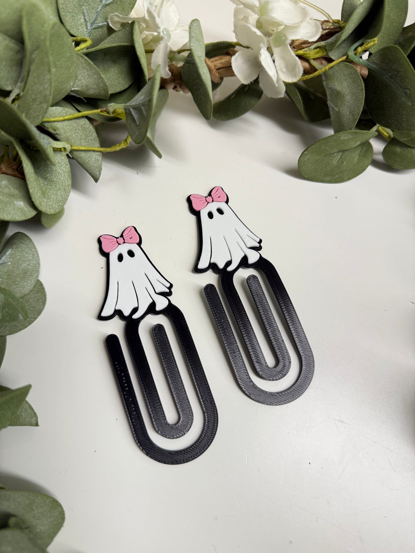 (RTS) GHOUL W BOW ACRYLIC PAPER CLIP