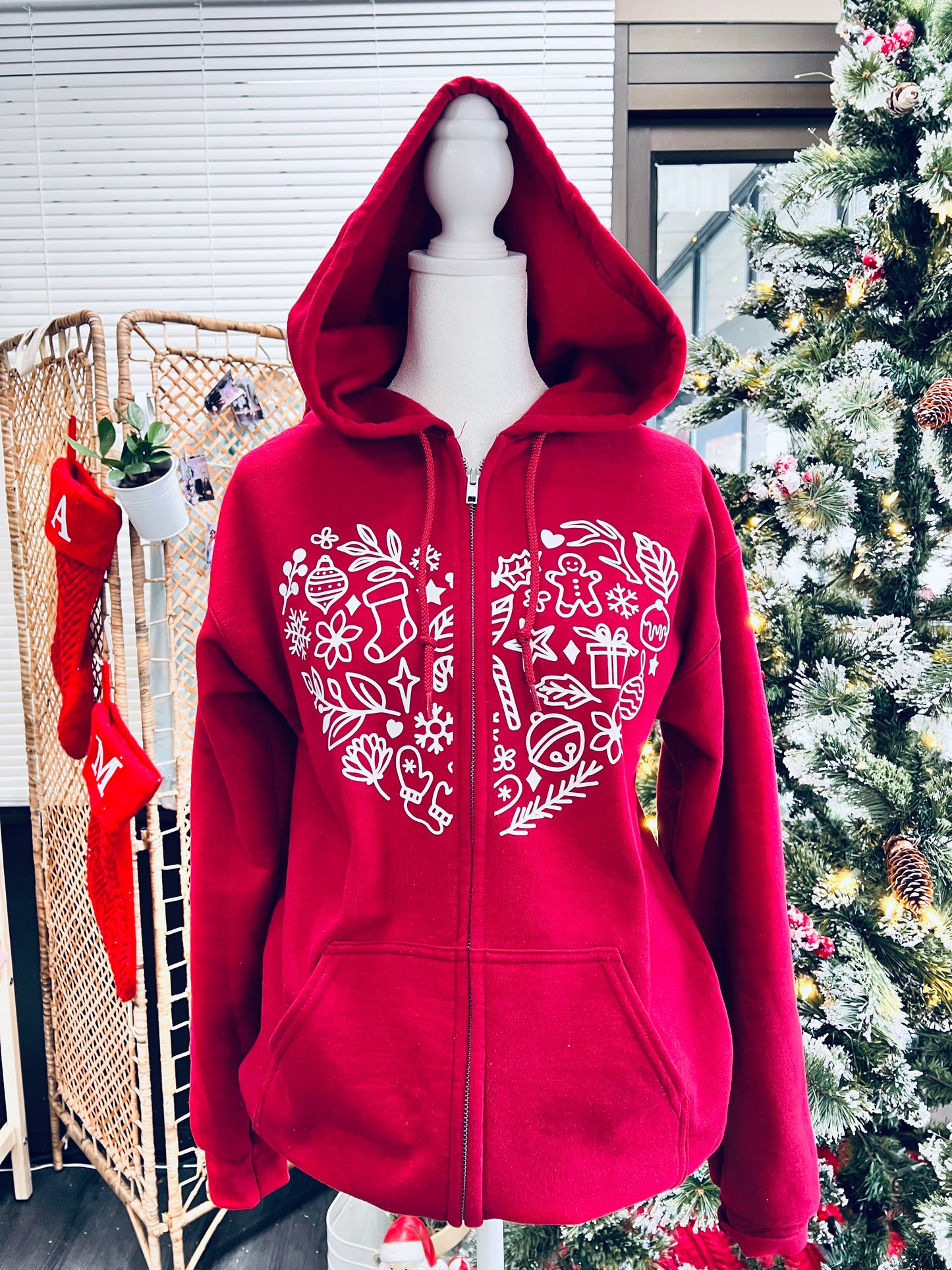 (RTS) SANTA DOODLE ZIP UP
