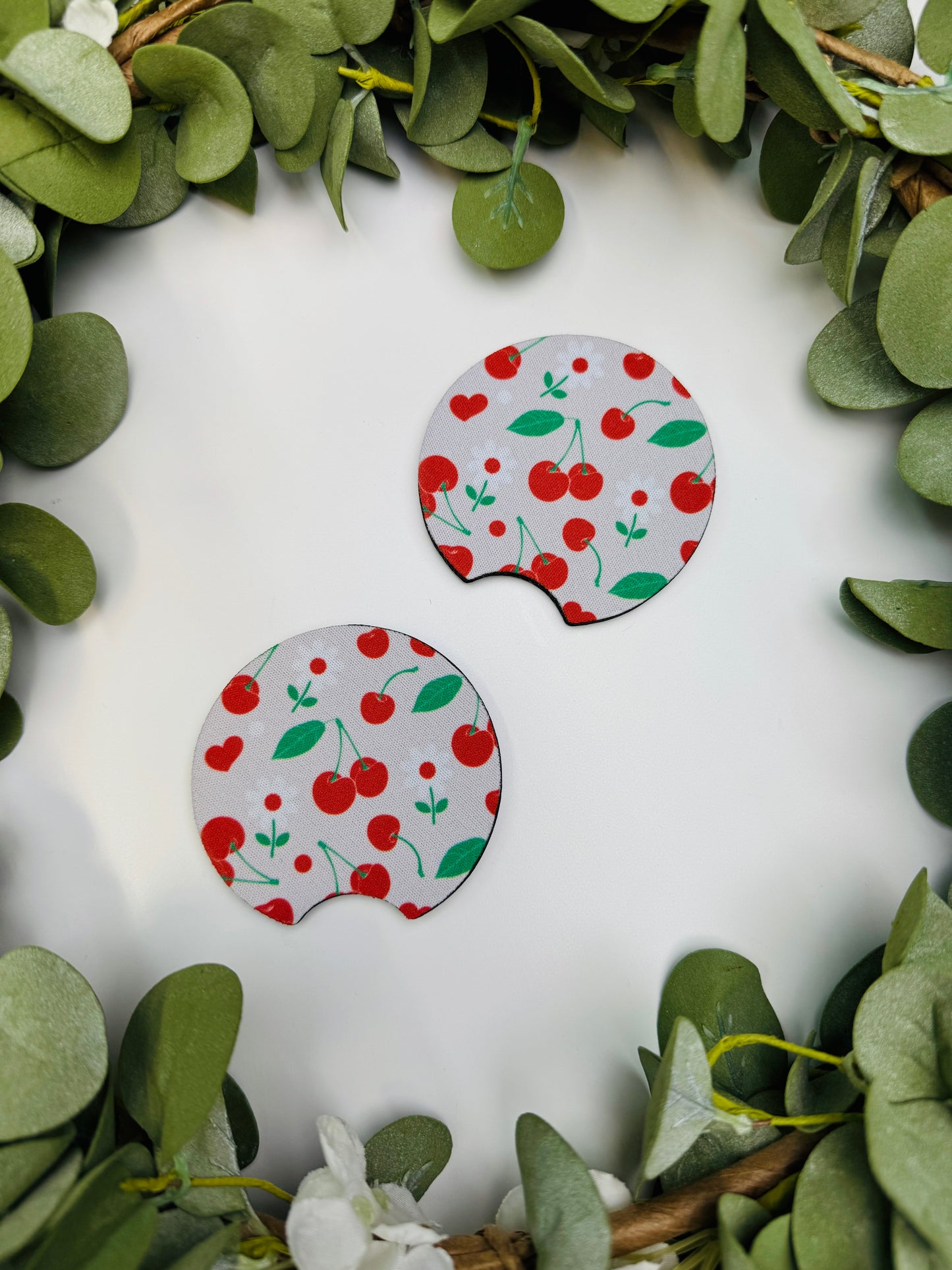 (RTS) CHERRY CAR COASTER SET