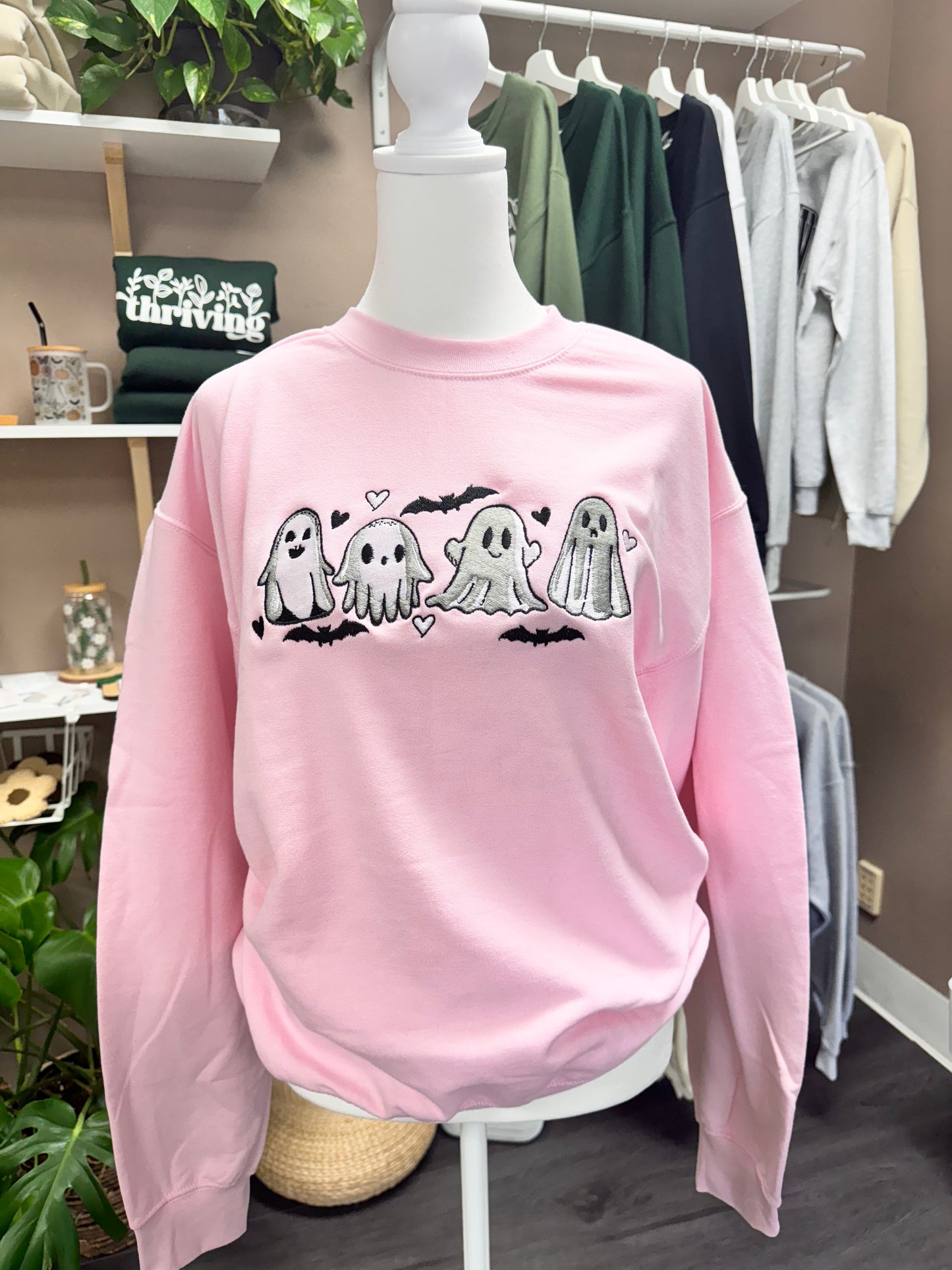 (RTS) PINK GHOULFRIENDS EMBROIDERED CREW