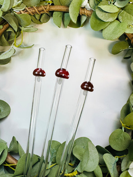 (RTS) MUSHROOM GLASS STRAW