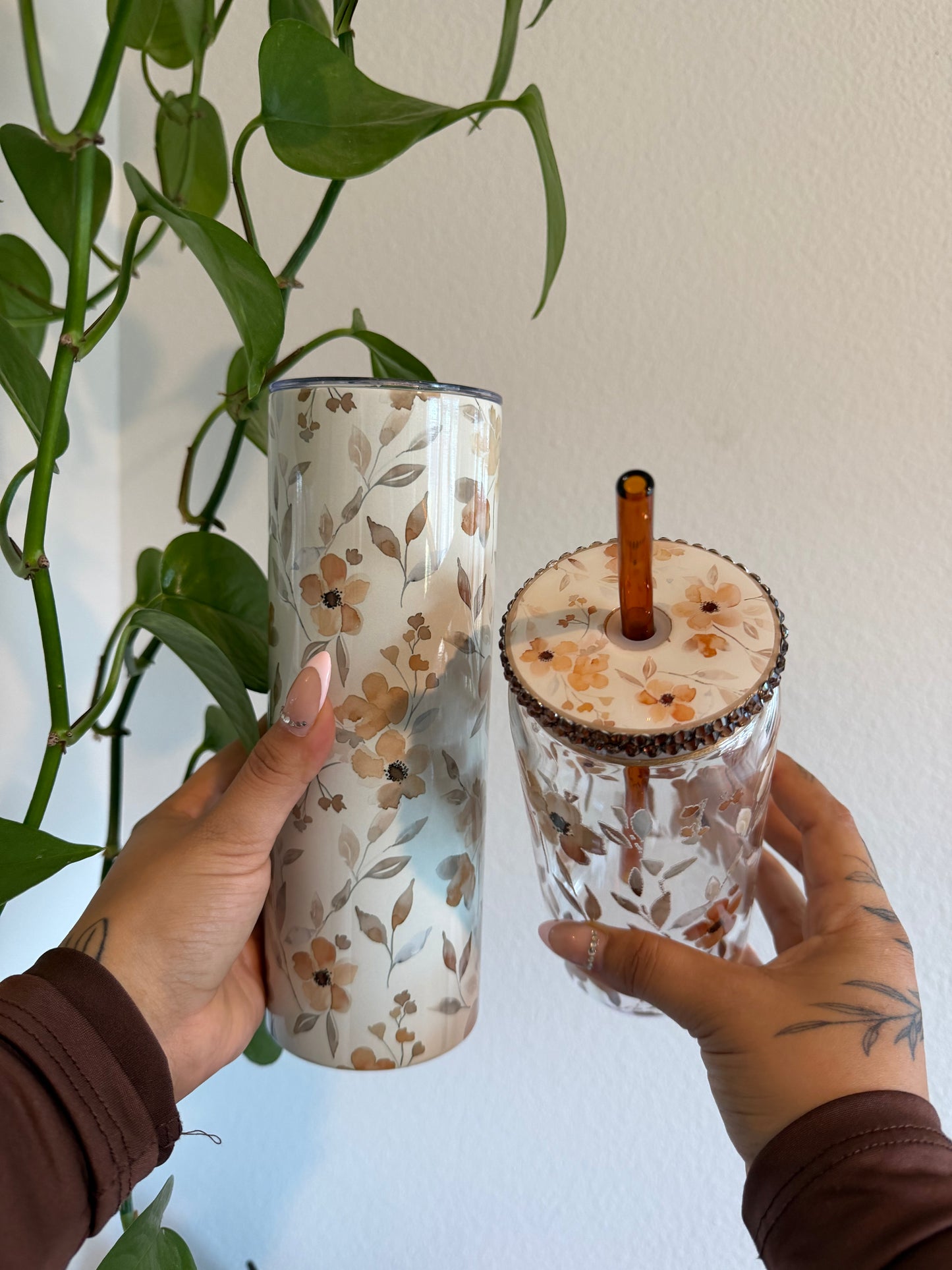 (RTS) BOHO FLORAL DRINKWARE