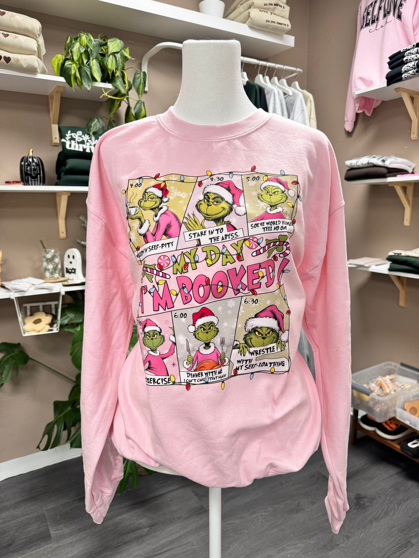 (RTS) PINK GRINCH MY DAY CREWNECK