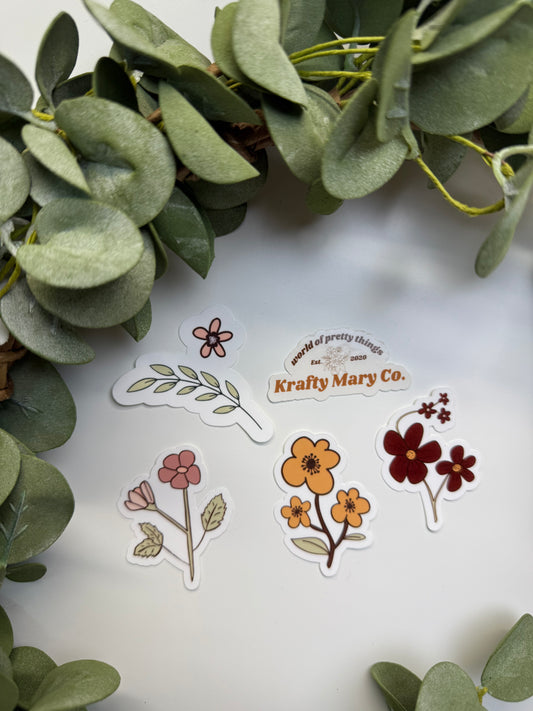 (RTS) KRAFTY FLORAL STICKERS