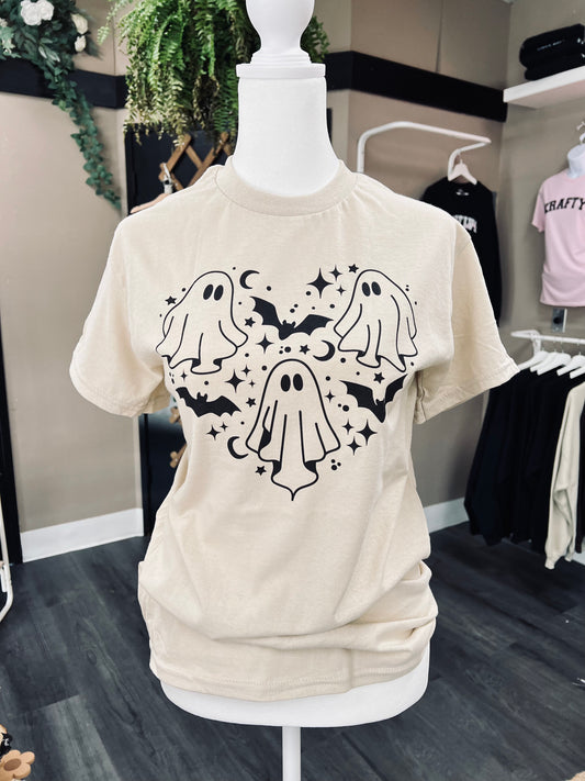 (RTS) GHOUL HEARTS TEE TAN