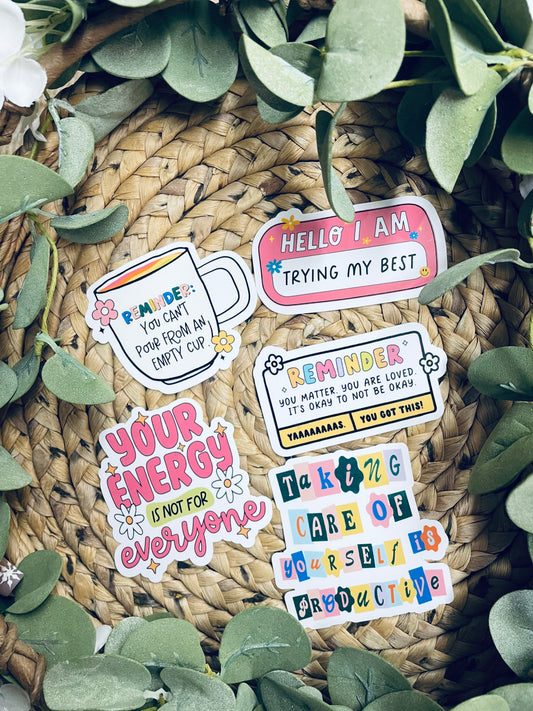 (RTS) SELF LOVE (TRYING) STICKERS