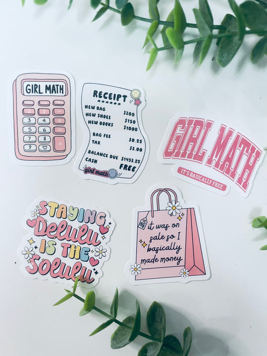 (RTS) GIRL MATH STICKERS