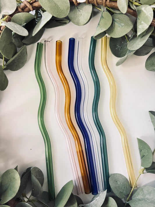 (RTS) WAVY GLASS STRAWS