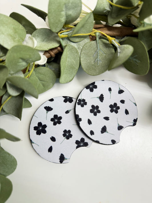 (RTS) MIDNIGHT BLOSSOM CAR COASTER SET