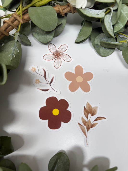 (RTS) BOHO FLORAL MINI STICKER SET (5)