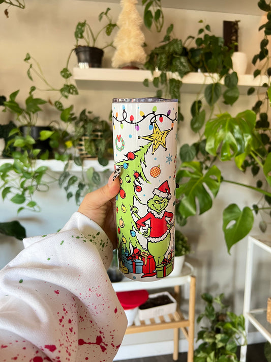 (RTS) GRINCH TUMBLER WITH QUOTE