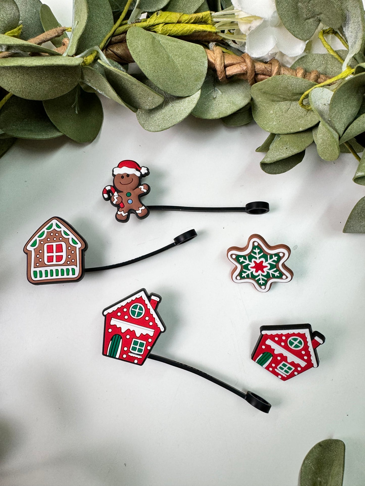 (RTS)GINGERBREAD STRAW TOPPERS