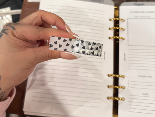 (RTS) BLACK HEARTS WASHI TAPE