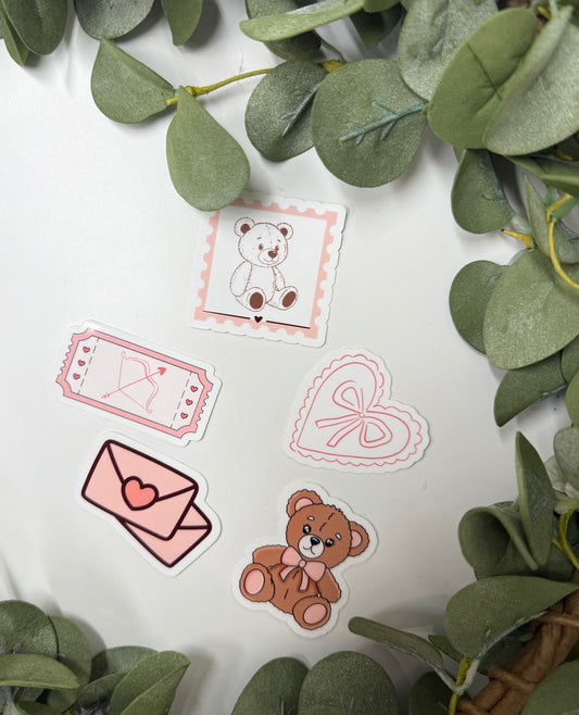 (RTS) TEDDY MINI STICKER SET (5)