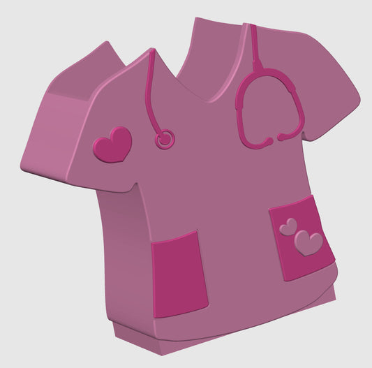 (RTS) PINK MEDICAL SCRUB TOP PEN HOLDER