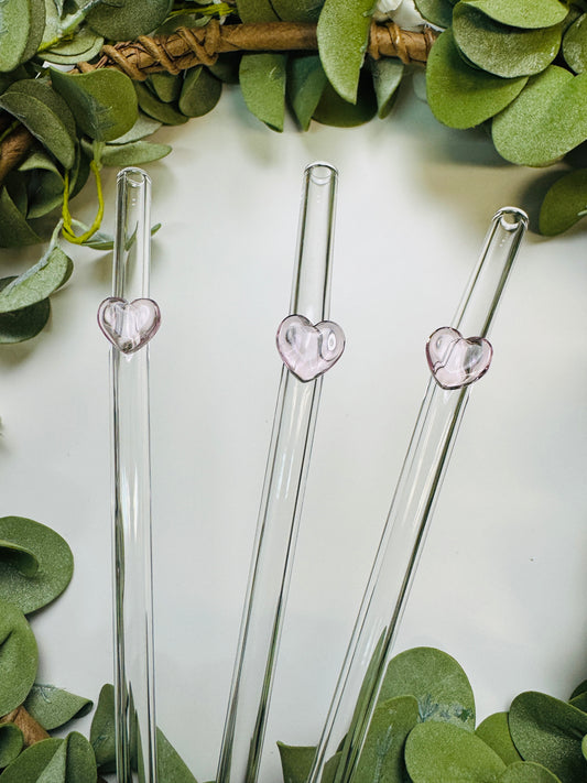 (RTS) HEART GLASS STRAW