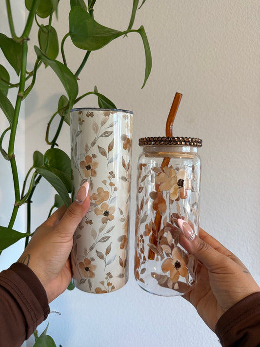 (RTS) BOHO FLORAL DRINKWARE