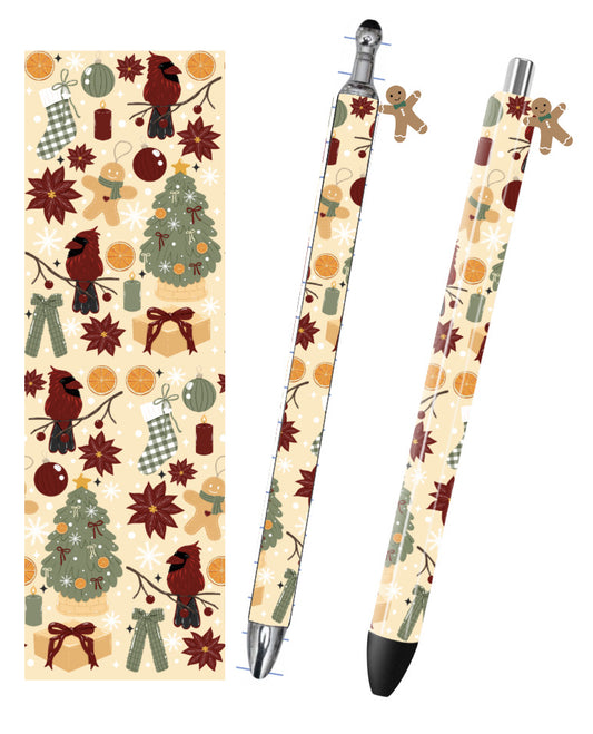 (RTS) GINGERBREAD SILENT NIGHT PEN W CHARM