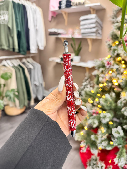 (RTS) RED GINGERBREAD PEN
