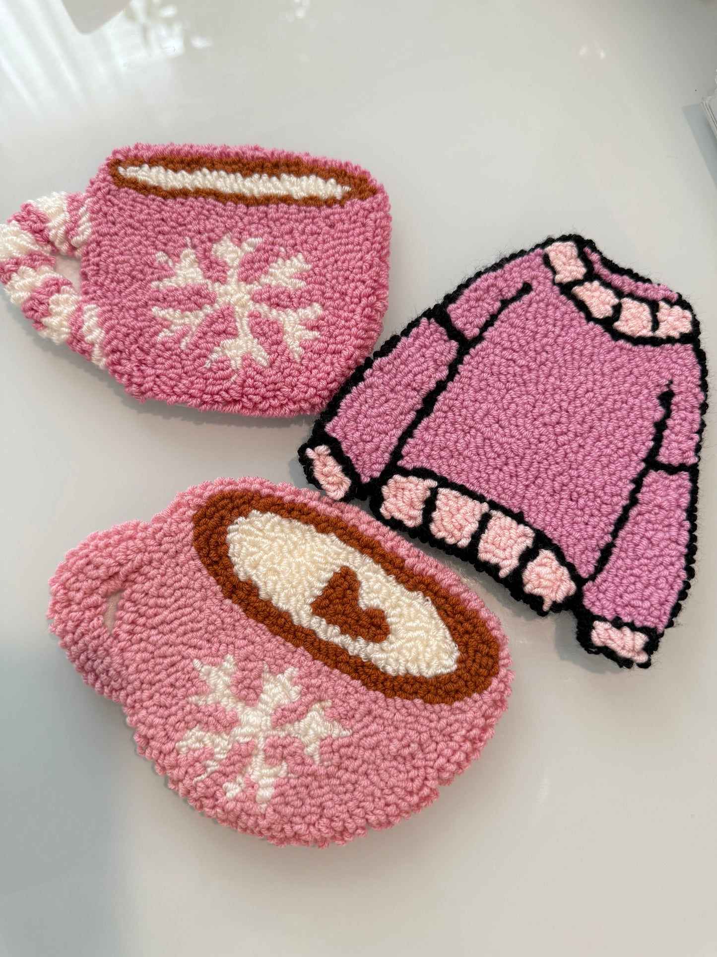 (RTS) PINK COZYY RUG COASTERS