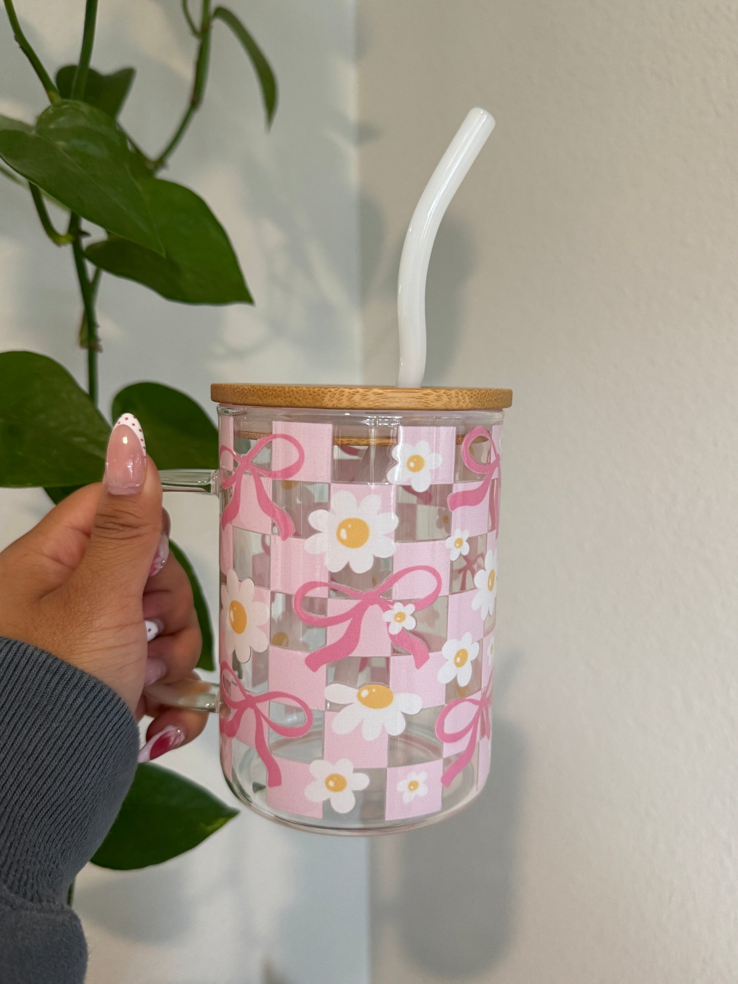 (RTS) CHECKERED BOW DRINKWARE