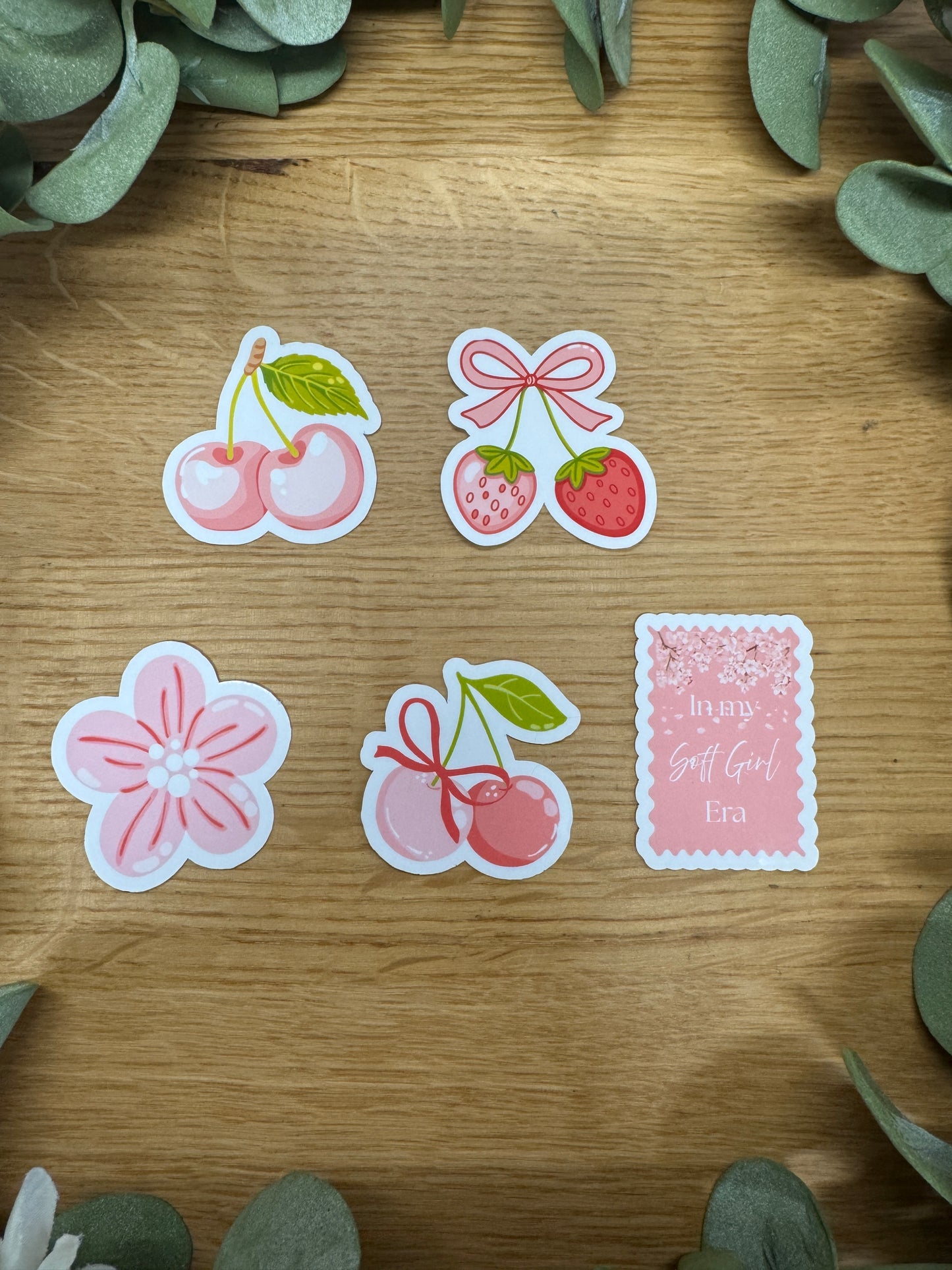 (RTS)  PINK CHERRY MINI STICKER SET