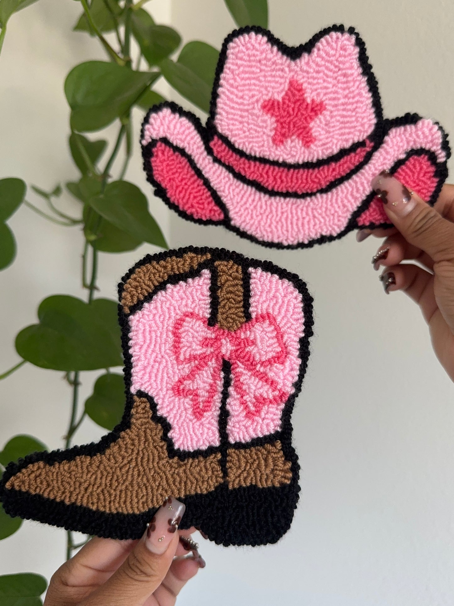 (RTS) PINK COWGIRL RUG COASTER