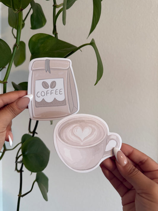 (RTS) COFFEE VIBES SHAPED STICKIES
