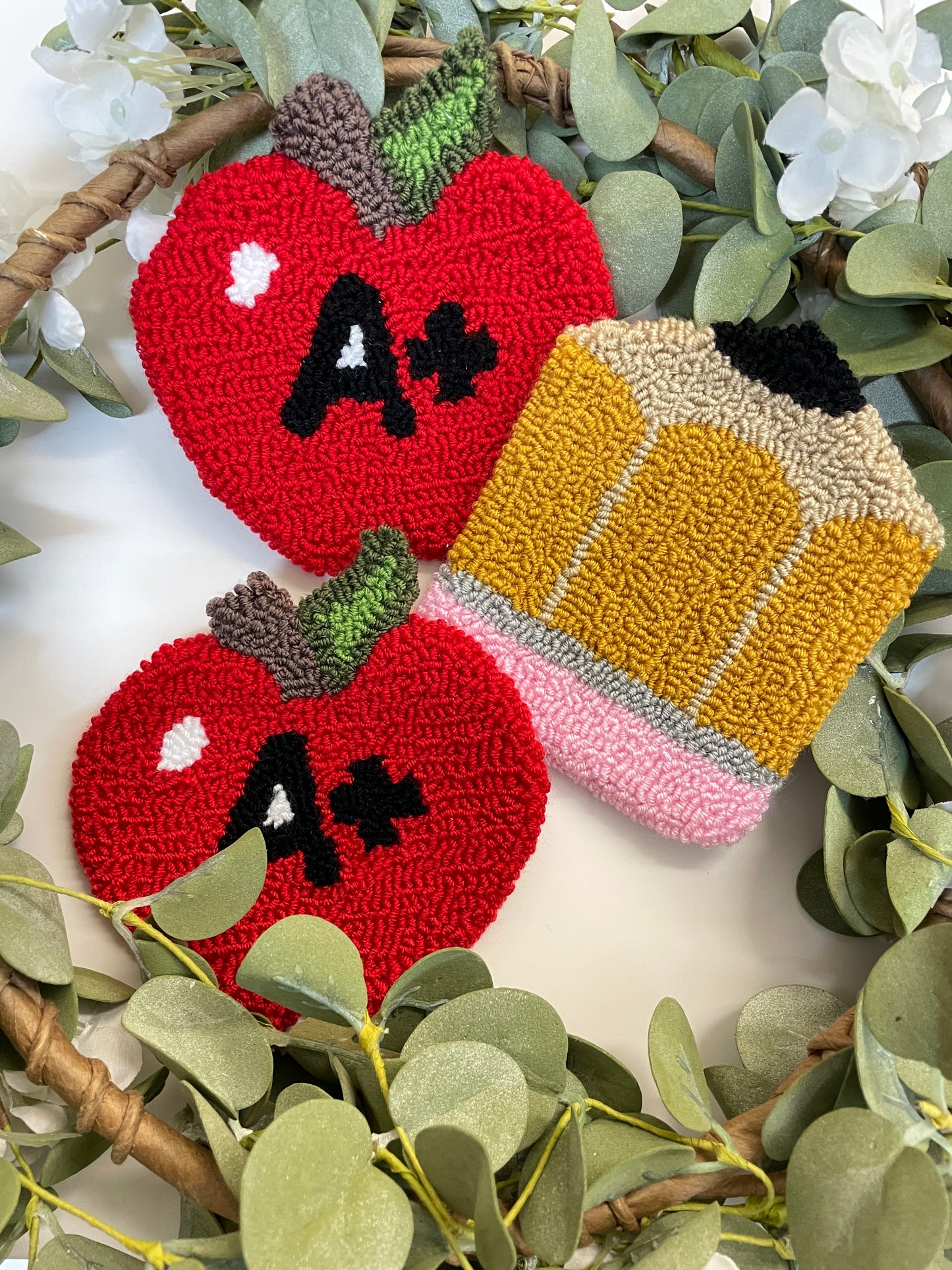 (RTS) PENCIL & APPLE COASTER
