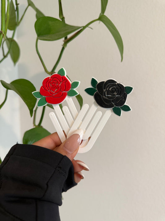 (RTS) ROSE ACRYLIC PAPER CLIP