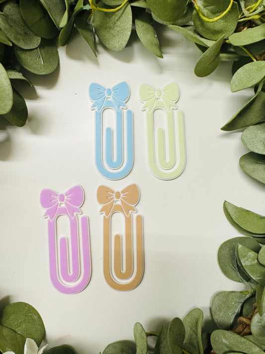 (RTS) BOW ACRYLIC PAPER CLIP