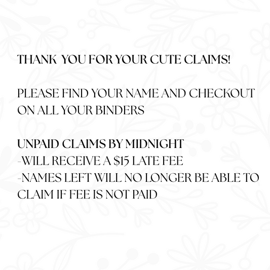 (RTS) CUSTOM BINDER CLAIMS