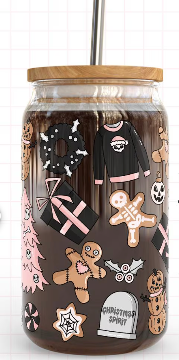 (RTS) PINK CREEPY CHRISTMAS DRINKWARE
