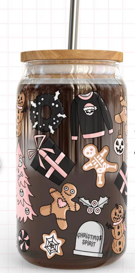 (RTS) PINK CREEPY CHRISTMAS DRINKWARE