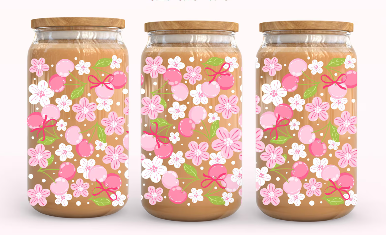 (RTS) PINK CHERRY DRINKWARE