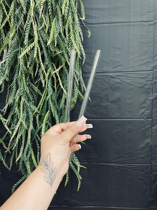 (RTS) 10in glass straws